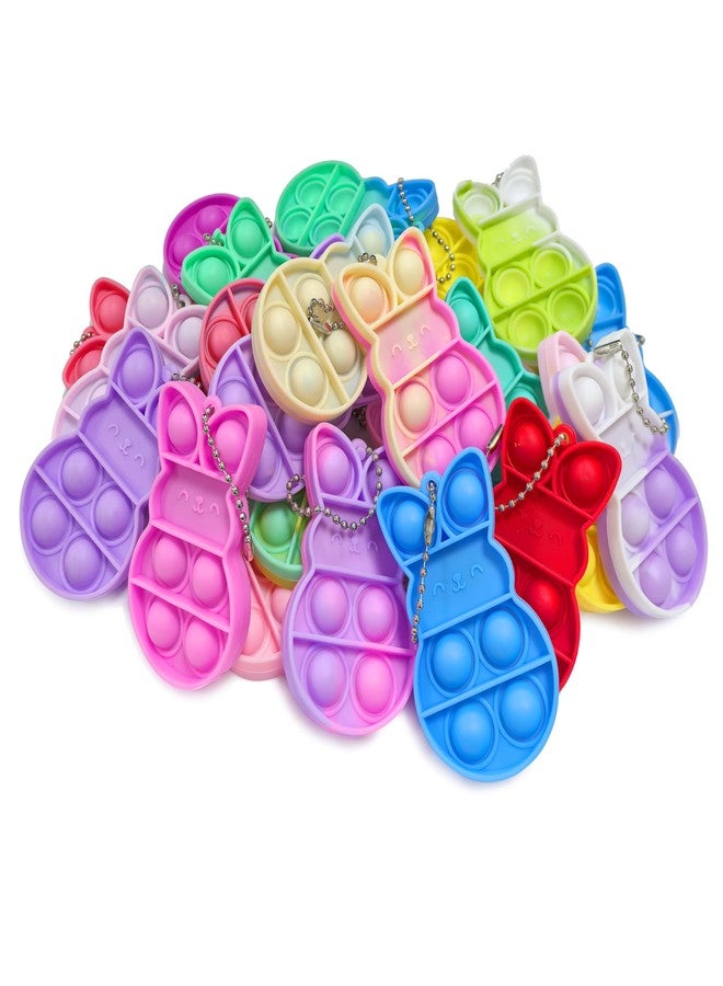 Cherislpy 24 PCS Prefilled Easter Eggs with Bunny Pop Bubble Fidget Keychains Toy Inside for Kids Boys Girls Easter Basket Stuffers Party Favors Easter Egg Hunt - Image 4